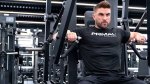 Ryan Terry working out on the chest press machine
